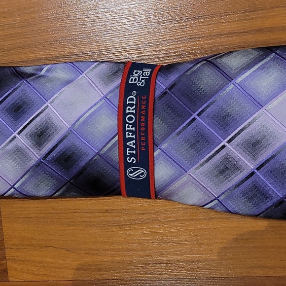 Stafford Big &Tall mixed purple tie - Picture 2 of 5